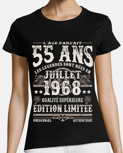 Tee-shirt 55 ans - anniversaire juillet 1968