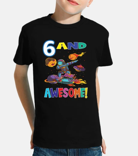 Children's 6 And Awesome Birthday Astronaut