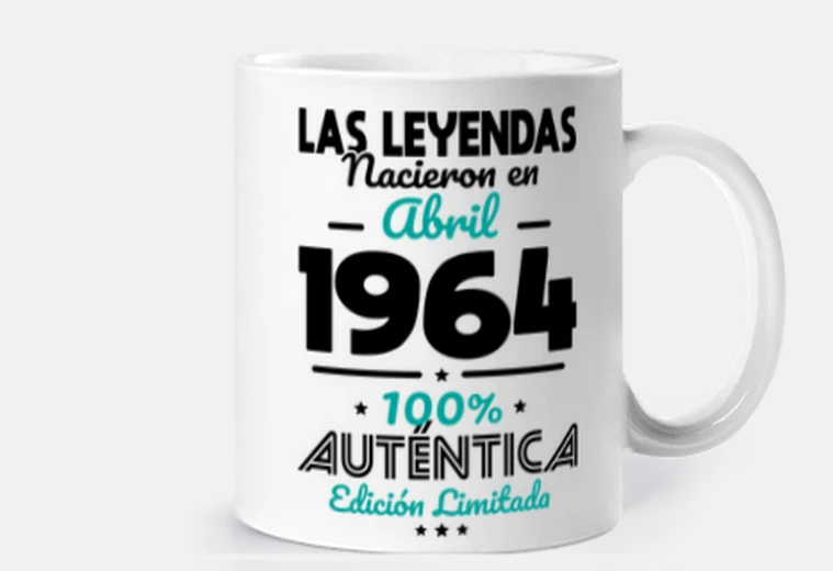 Taza 60 Anos Leyendas Nacieron Abril 1964
