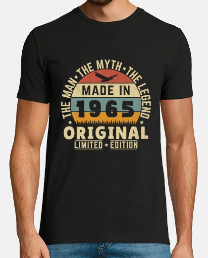 Tee-shirt 60 Ans 1965 Vintage Anniversaire Rétro