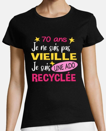 Tee-shirt 70 ans anniversaire mamie. Fête des Mères humour