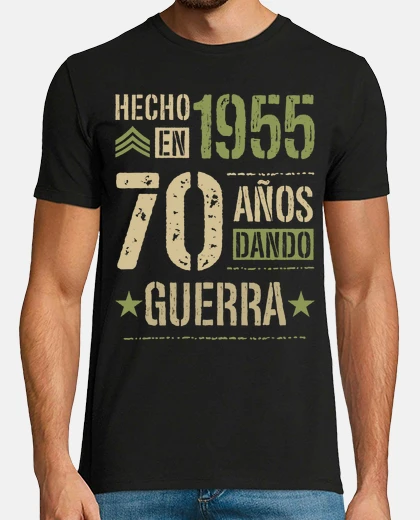 Tee-shirt 70e anniversaire fait en 1955 70 ans de guerre