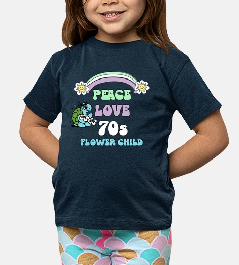 Kids 70s Fun Retro Peace Love Smiling Flower