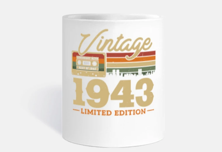80th birthday mug 1943