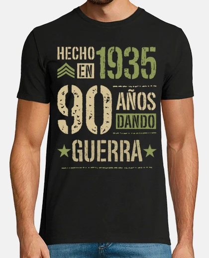 T-shirt 90° compleanno realizzato nel 1935 90 anni di guerra
