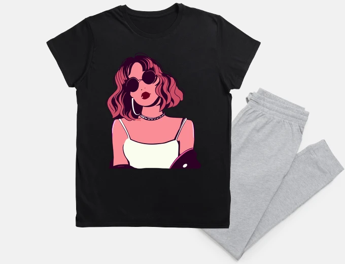 Pyjama 90s stylish girl - it girl