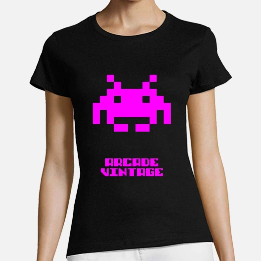  chica arcade vintage invader rosa