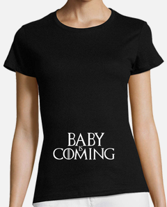 Camiseta Mujer Embarazada Divertida Baby is Coming 