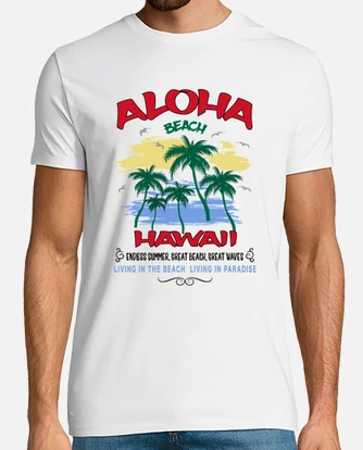 hawaii beach with palm trees beach t shirt tostadora