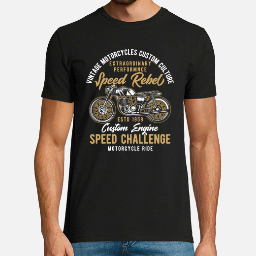 Maglietta Motociclista T-Shirt con Stampa Moto Chopper Uomo