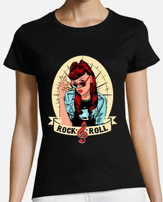 Camiseta rock rock and roll retro pin up laTostadora