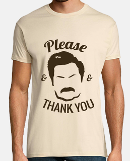  T-shirt  homme - ron swanson s'il vous plaît and merci
