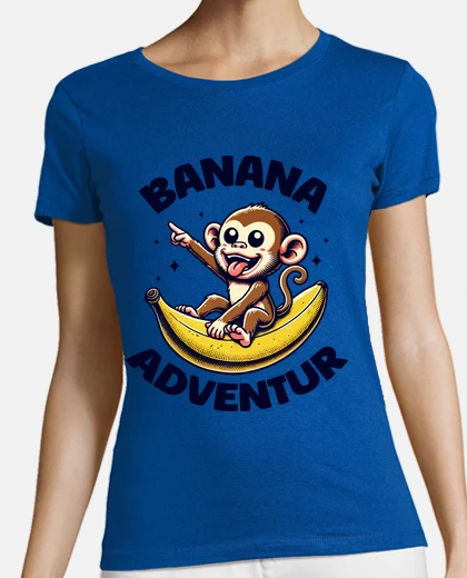 T-shirt A cute monkey riding on a banana