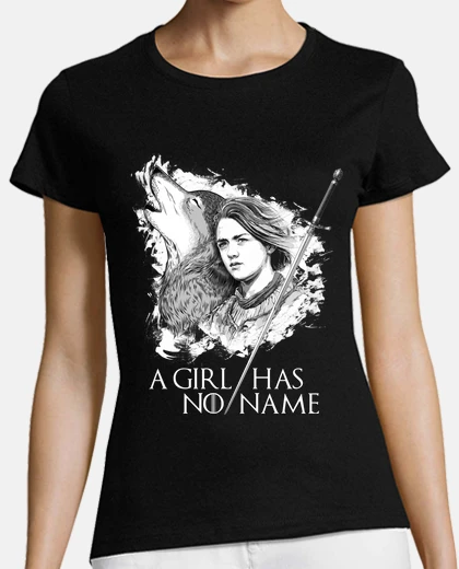Playera A Girl Has No Name. Arya Stark With Her Wolf
