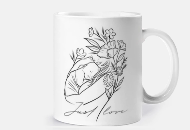 Cup a mother39s love just love line art