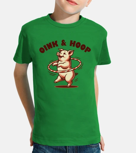 Kids A pig with a hula hoop