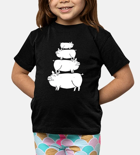 Kids a pyramid of pigs