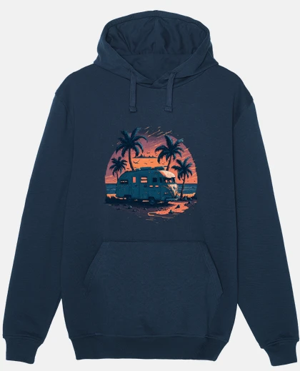 Hoodie a sunset on a beach