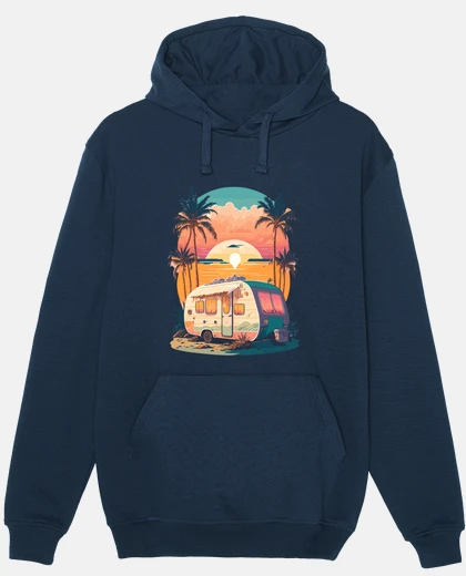 Hoodie a sunset on a beach