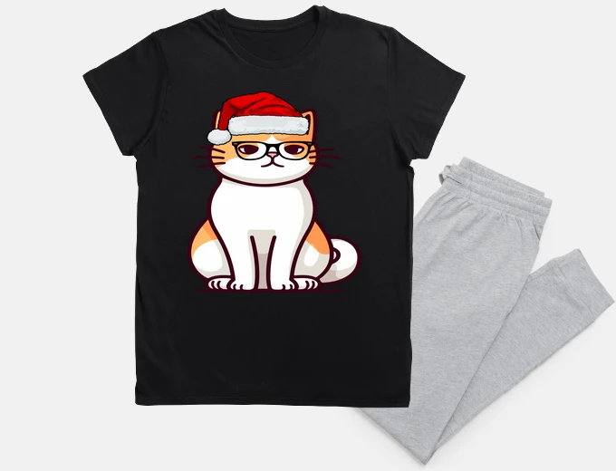 Pajama a very calm Christmas cat