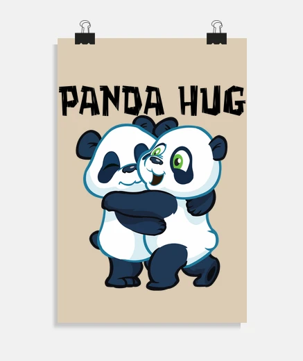 Poster abbraccio panda