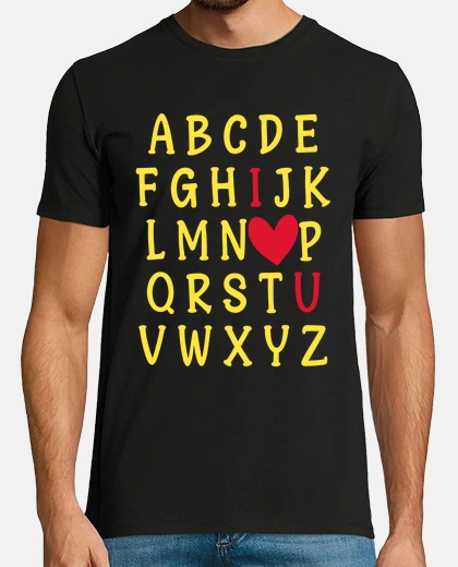 T-shirt abc amore valentino you i love alfabeto