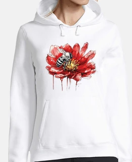 abeille fleur rouge