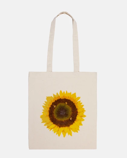 Sac abeilles sur un tournesol , jaune miel, sac fourre -tout