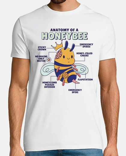 Camiseta abeja anatomía moda humor miel