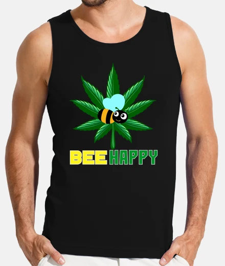 Camiseta abeja feliz cannabis