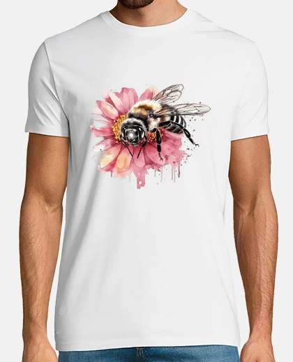 Camiseta abeja flor