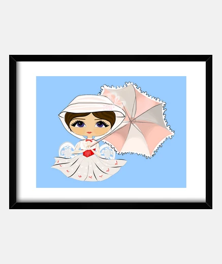 Quadro abito bianco nine pin mary pop pin s