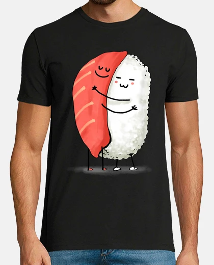 Camiseta Abrazo de sushi linda comida japonesa a