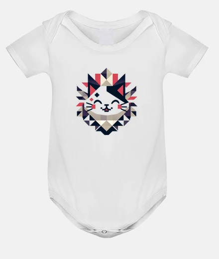 Kids Abstract Geometry Kitten Lover Japanese