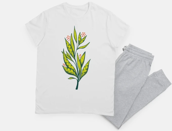 Pyjama Abstract Green Plant Nature Lover Sprin