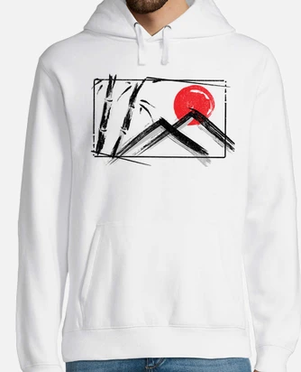 Abstract japanese landscape hoodie tostadora