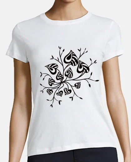 Playera abstracto flor pointy hojas tatuaje