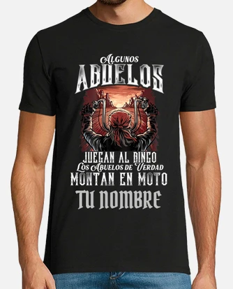 Camiseta abuelos moteros montan en moto person. laTostadora