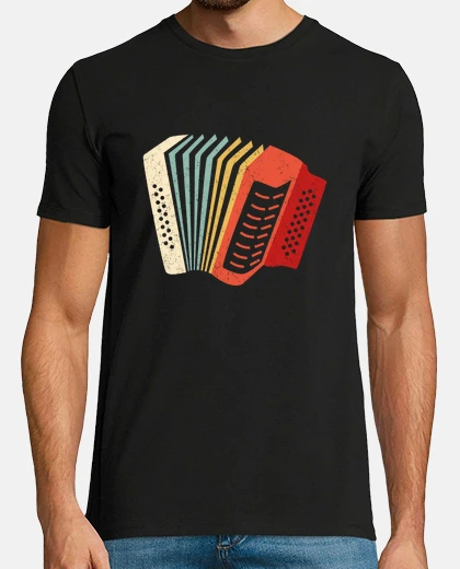 Tee-shirt accordéon rétro concertina accordéonist