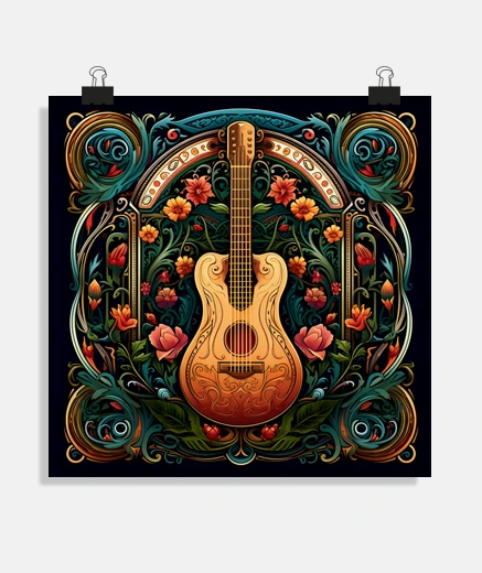 Poster Acoustic Guitar Mandala Poster 01