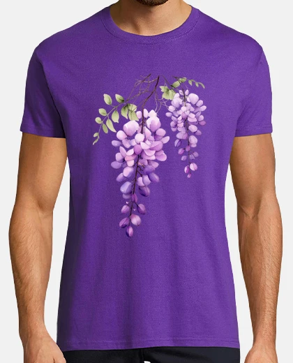 T-shirt acquerello di glicine