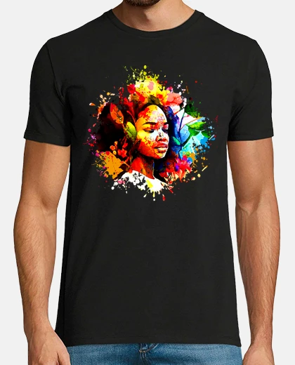 T-shirt acquerello donna africana