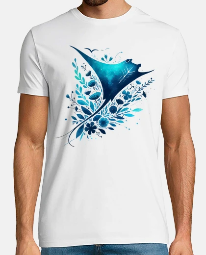 T-shirt acquerello floreale di razza diavolo