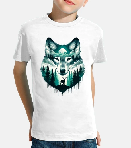 Ropa acuarela majestuosa de lobo amante de l