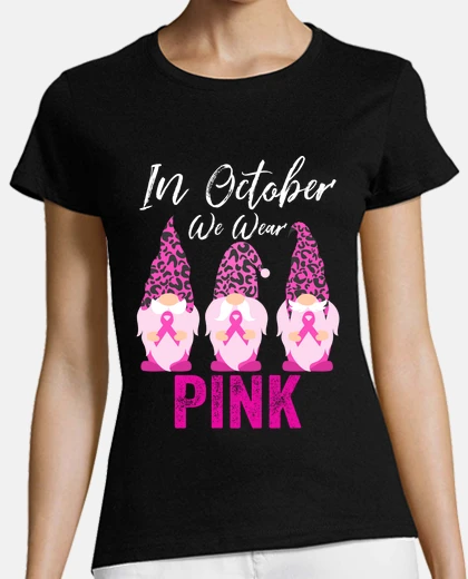 T-shirt ad ottobre indossiamo gli gnomi rosa