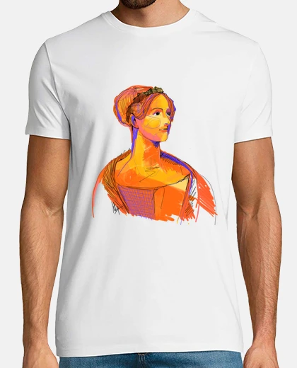 Camiseta Ada Lovelace by Aitana Pérez / Hombre, manga corta, blanco, calidad extra
