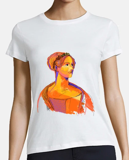 Tee-shirt ada lovelace by aitana pérez / woman, manche courte, blanc, qualité premium