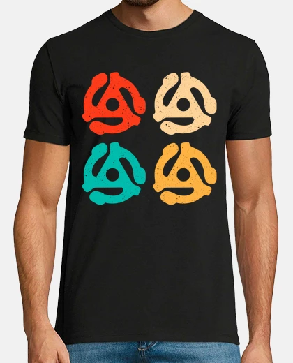 Tee-shirt adaptateurs disques vinyles 45 tours vinyle rétro années 80 musique deejay