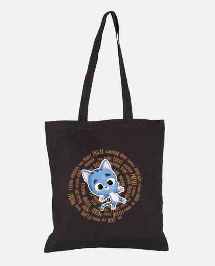 Borsa adorable gatto con testi