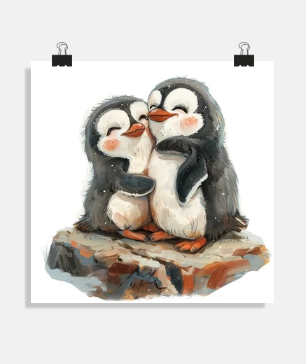 Poster adorable pingouin